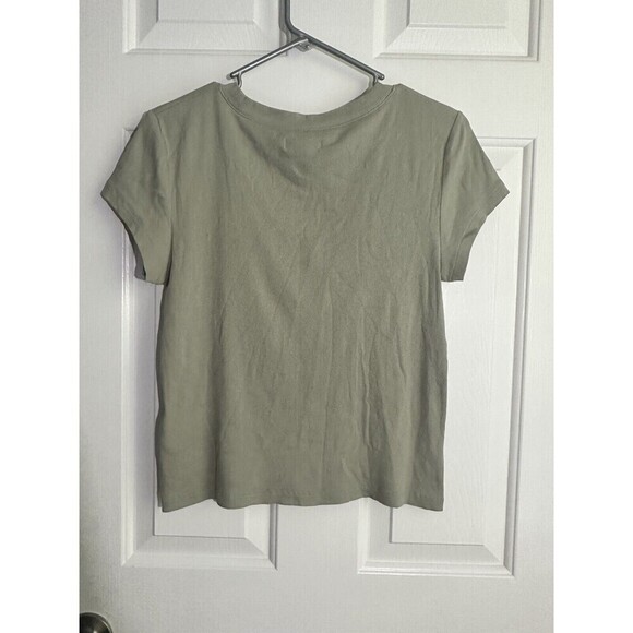 Women’s Madewell Supima Light Green Ribbed Cotton Tee Basic Shirt L Casu… - Picture 4 of 4